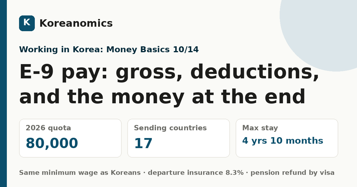 E-9 pay: gross, deductions, and the money at the end — Koreanomics
