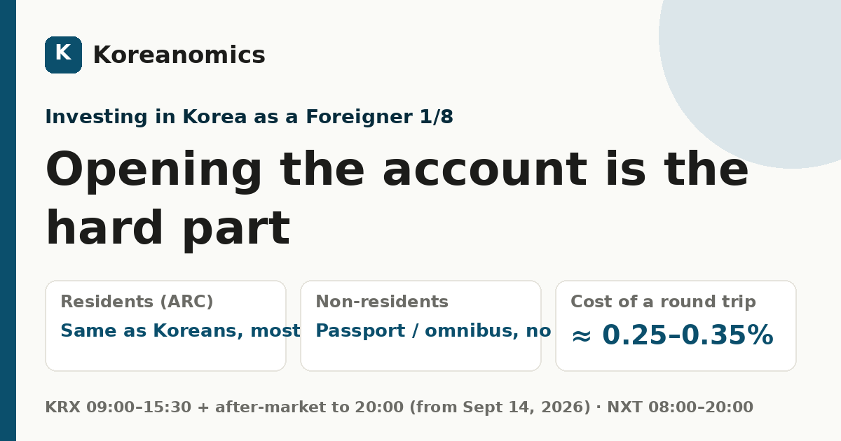Opening the account is the hard part — Koreanomics