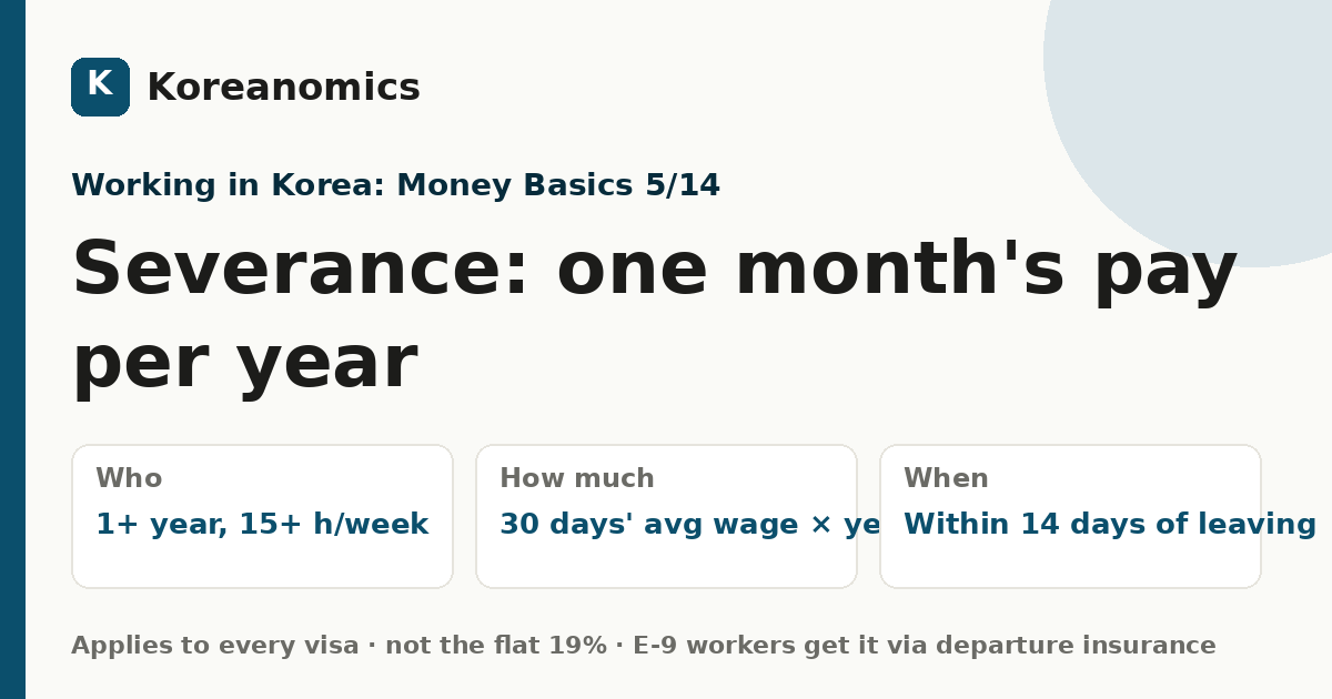 Severance: one month's pay per year — Koreanomics