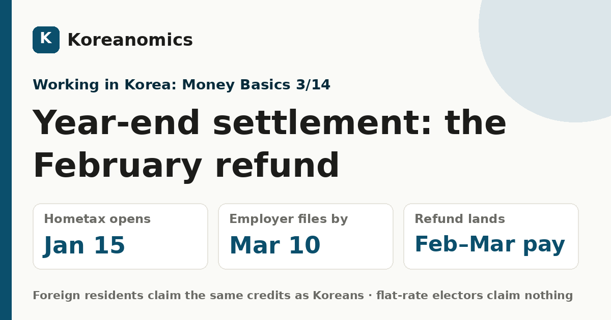 Year-end settlement: the February refund — Koreanomics